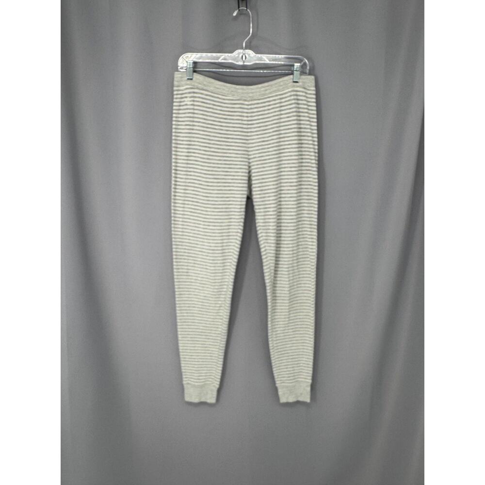 Lauren Ralph Lauren Pants Womens Medium Gray White Stripe Lounge Sleep Jogger